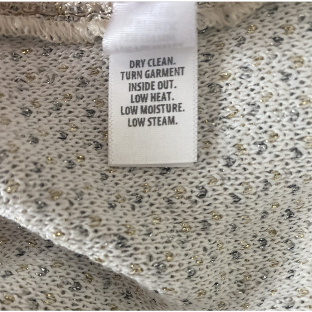 St John Dress Sheath Mini Sleeveless Tan Beige Metallic Scoop Neck Oatmeal 2 XS - Picture 11 of 12